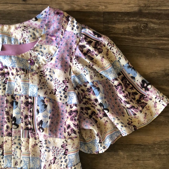 JW Woman Flirty Patterned Blouse size 0X - Picture 2 of 8